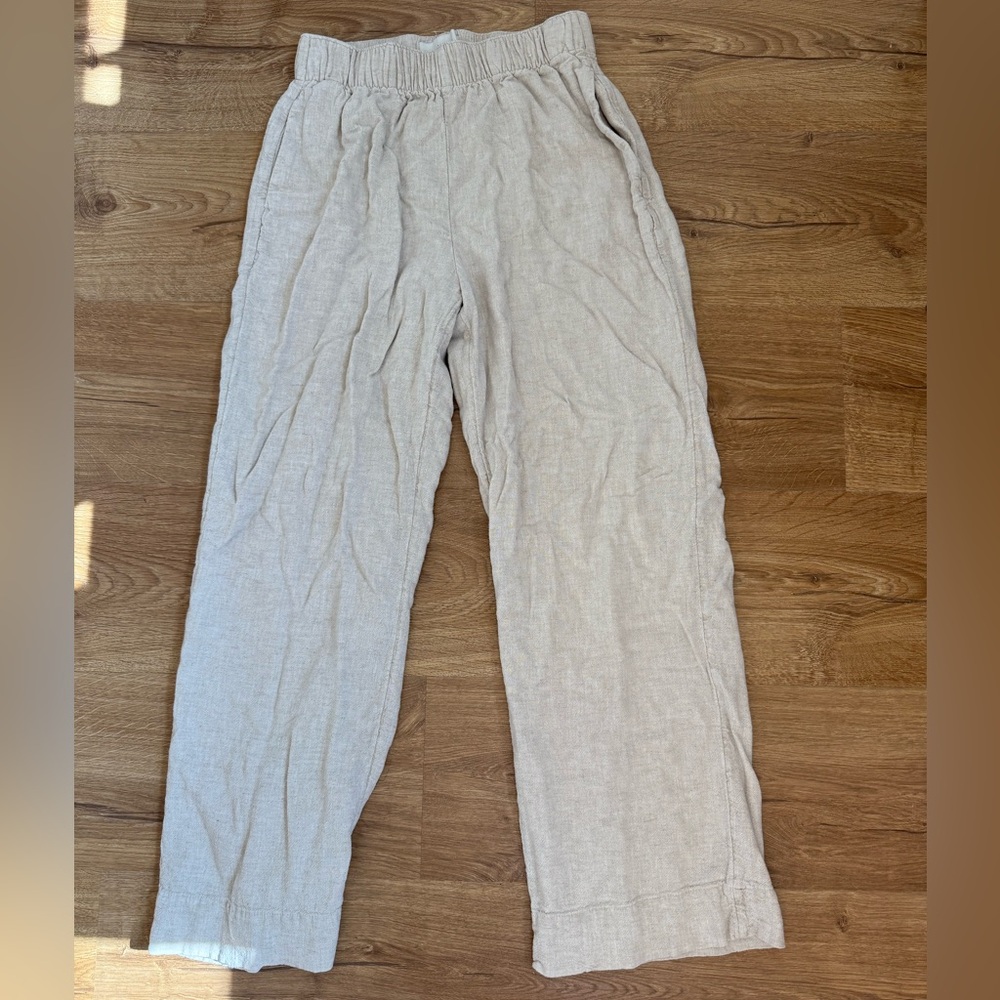 Abercrombie & Fitch Cream Linen Trousers